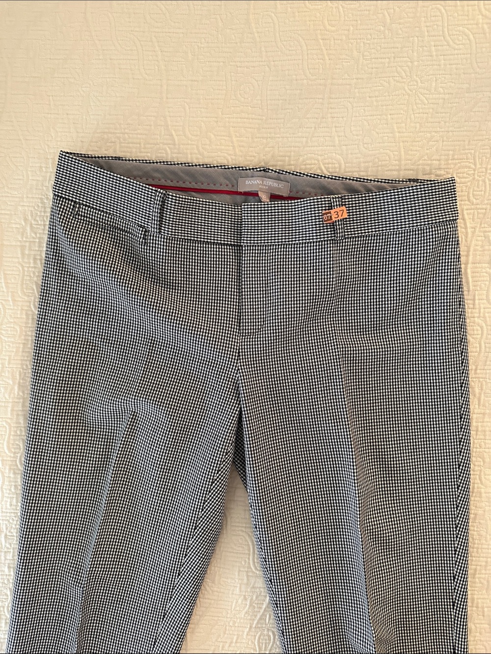 Banana Republic Black & White Micro-Check Dress Pants